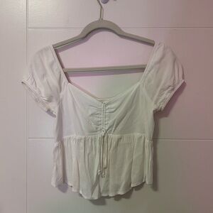 White Puff Sleeve Top
